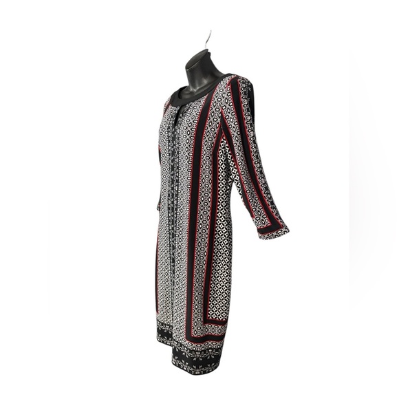 Joseph Ribkoff, Graphic Black, White & Red Dress β Size 12 - Picture 6 of 10